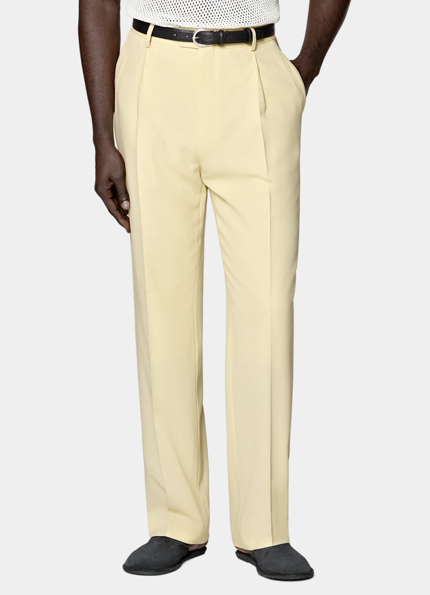 SUITSUPPLY Summer Pure Wool by Botto Giuseppe, Italy Yellow Tailored Fit Milano Suit