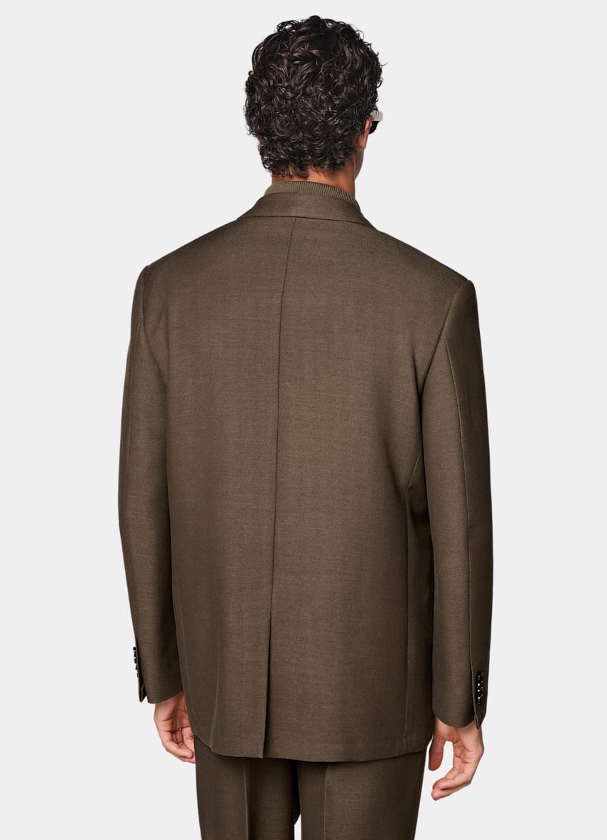 SUITSUPPLY All Season Wool Mohair Silk by Cerruti, Italy Mid Brown Relaxed Fit Brera Suit