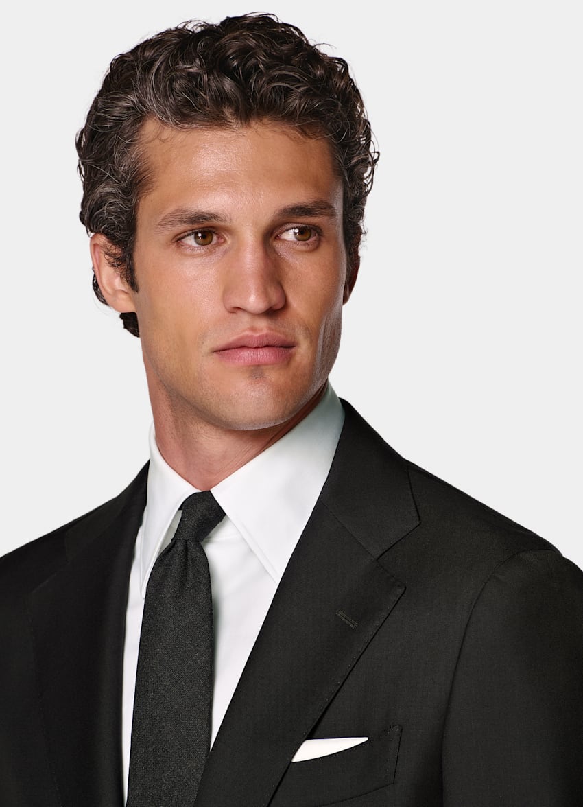 SUITSUPPLY All Season Pure S150's Wool by E.Thomas, Italy Black Tailored Fit Havana Suit