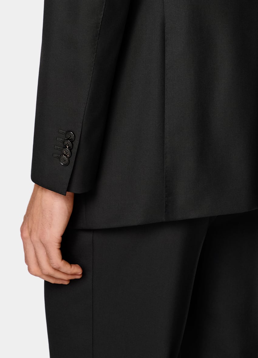 SUITSUPPLY All Season Pure S150's Wool by E.Thomas, Italy Black Tailored Fit Havana Suit