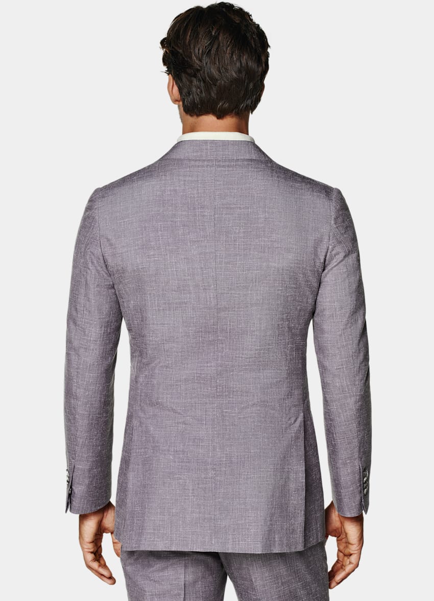 SUITSUPPLY Wool Silk Linen by Rogna, Italy Purple Havana Suit