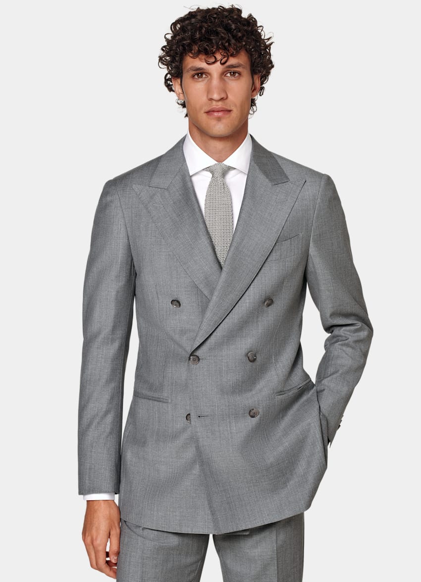 SUITSUPPLY Pure laine S110's - Vitale Barberis Canonico, Italie Costume Perennial Havana coupe Tailored gris clair