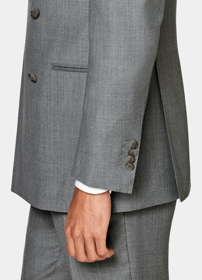 SUITSUPPLY Ren S110's-ull från Vitale Barberis Canonico, Italien Havana Perennial ljusgrå kostym med tailored fit