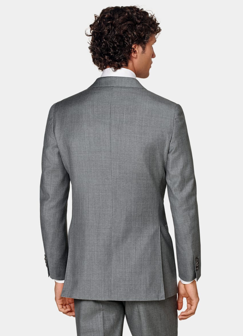 SUITSUPPLY Pura lana S110s de Vitale Barberis Canonico, Italia Traje Perennial Havana gris claro corte Tailored