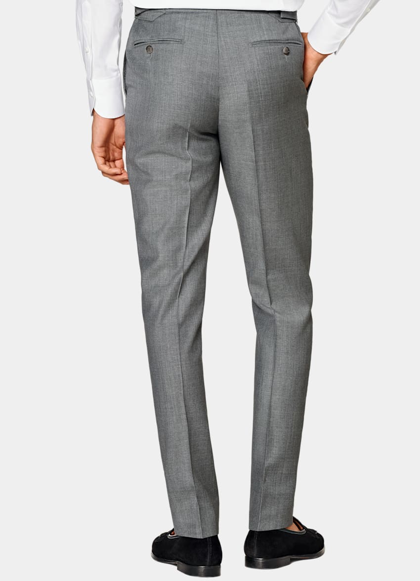 SUITSUPPLY Pure S110's Wool by Vitale Barberis Canonico, Italy Light Grey Perennial Tailored Fit Havana Suit