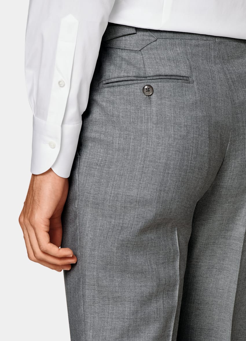 SUITSUPPLY All Season Pure S110's Wool by Vitale Barberis Canonico, Italy Light Grey Perennial Tailored Fit Havana Suit
