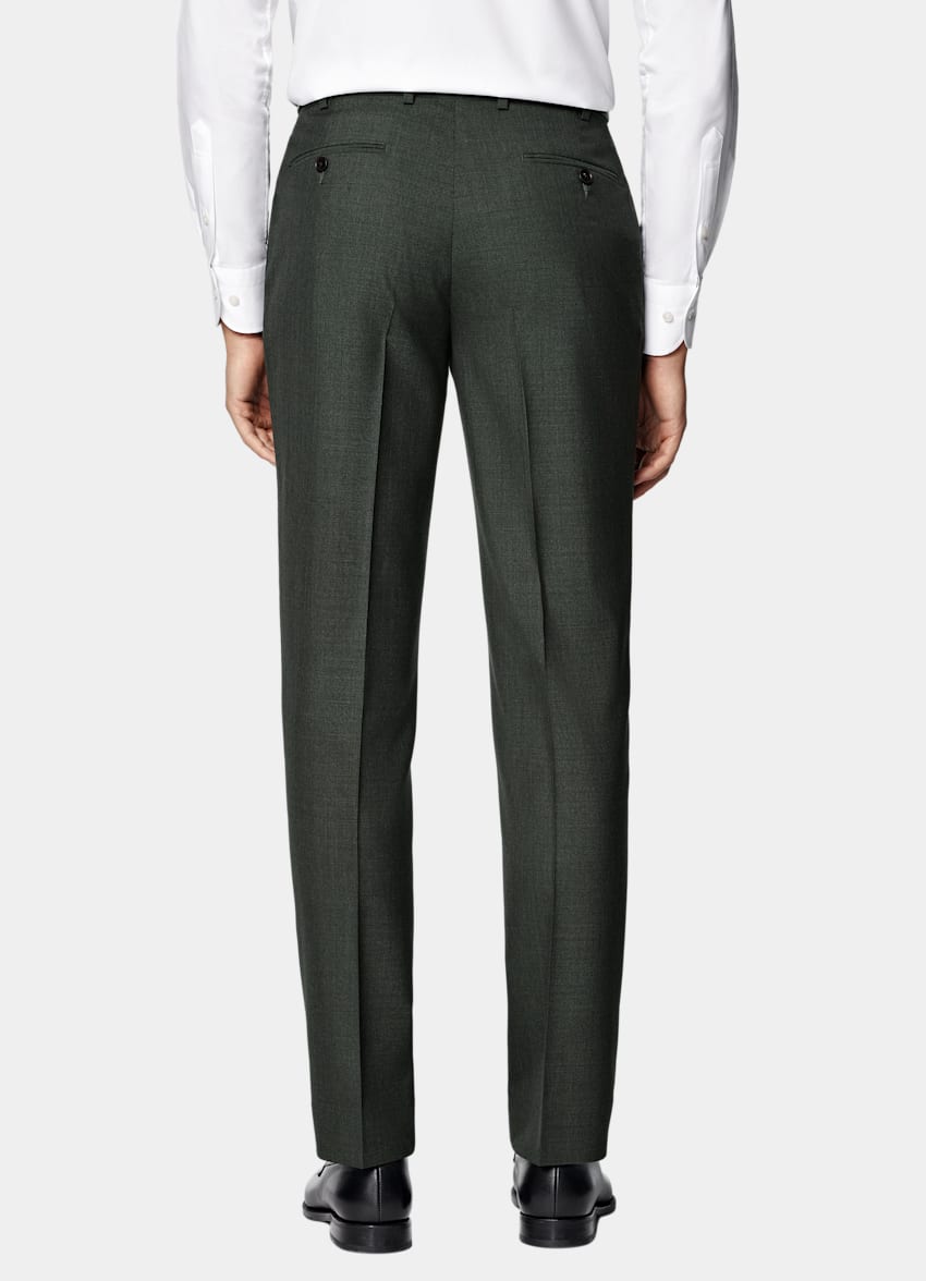 SUITSUPPLY All Season Pure Tropical Wool by Vitale Barberis Canonico, Italy Dark Green Perennial Tailored Fit Havana Suit