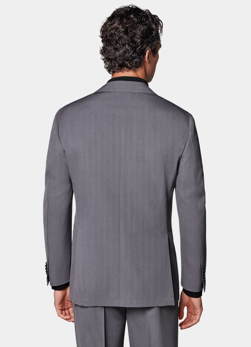 SUITSUPPLY Winter Pure Schurwolle by Rogna, Italien Roma Anzug mittelgrau Relaxed Fit
