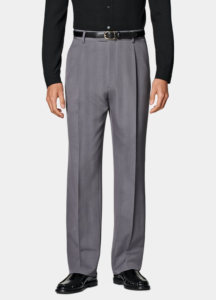 SUITSUPPLY Winter Pure Schurwolle by Rogna, Italien Roma Anzug mittelgrau Relaxed Fit