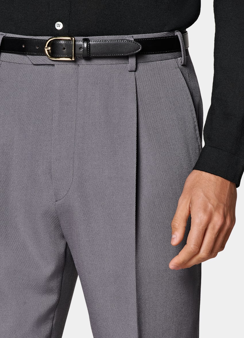 SUITSUPPLY Winter Pure Schurwolle by Rogna, Italien Roma Anzug mittelgrau Relaxed Fit