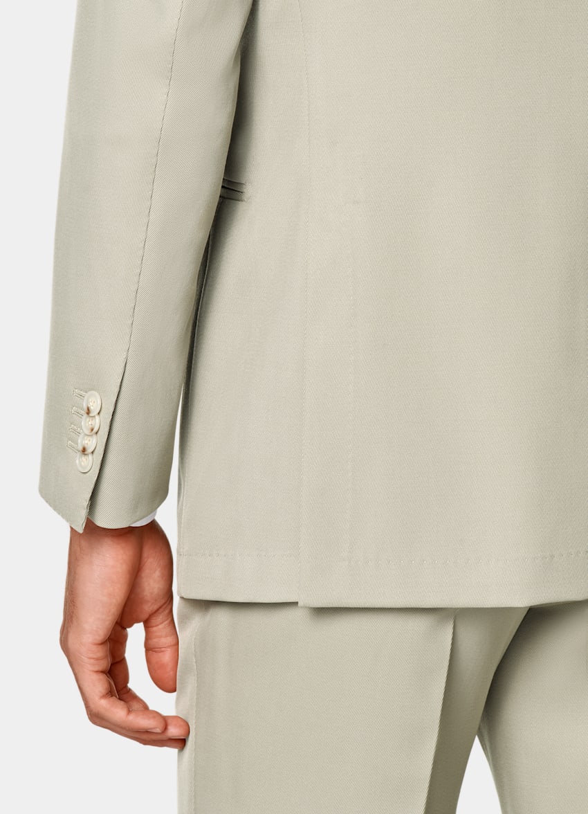 SUITSUPPLY All Season Pure S120's Wool by E.Thomas, Italy Light Green Relaxed Fit Roma Suit
