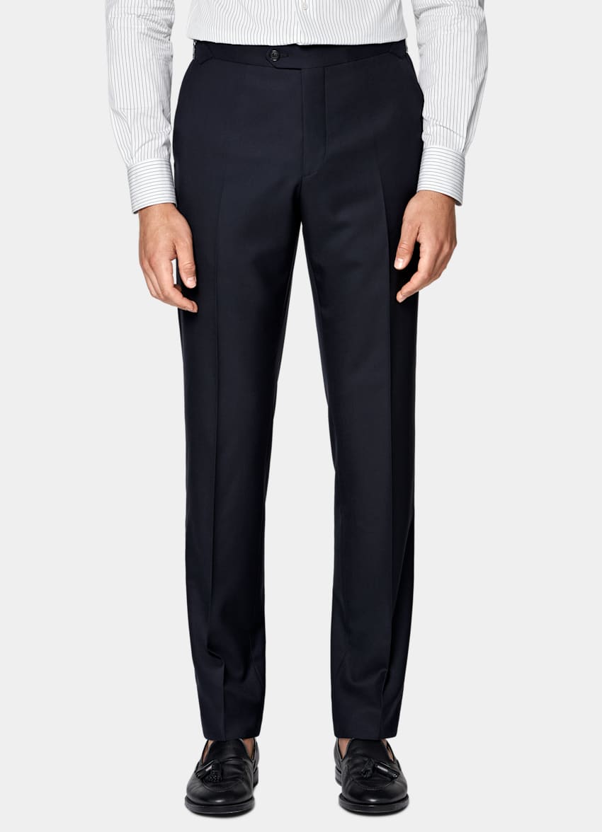 SUITSUPPLY All Season Pure S150's Wool by E.Thomas, Italy Navy Tailored Fit Havana Suit