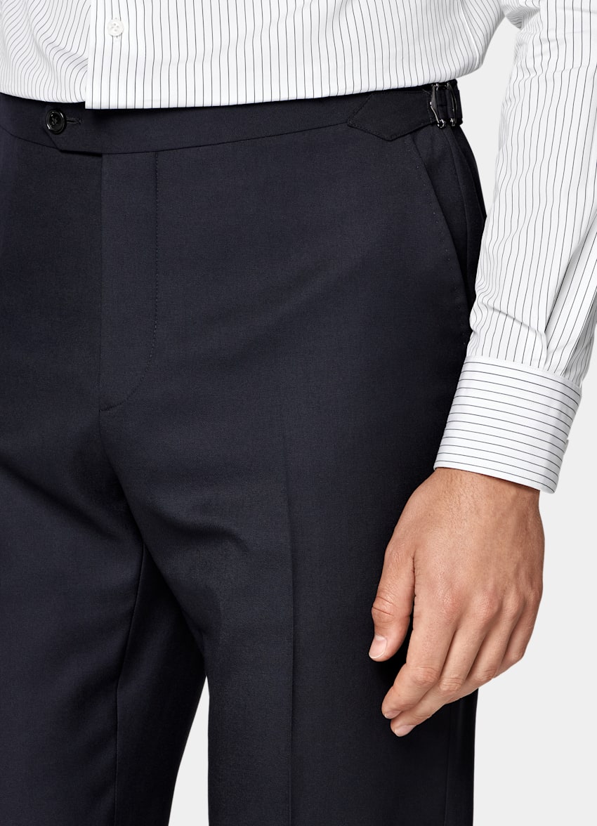 SUITSUPPLY All Season Pure S150's Wool by E.Thomas, Italy Navy Tailored Fit Havana Suit