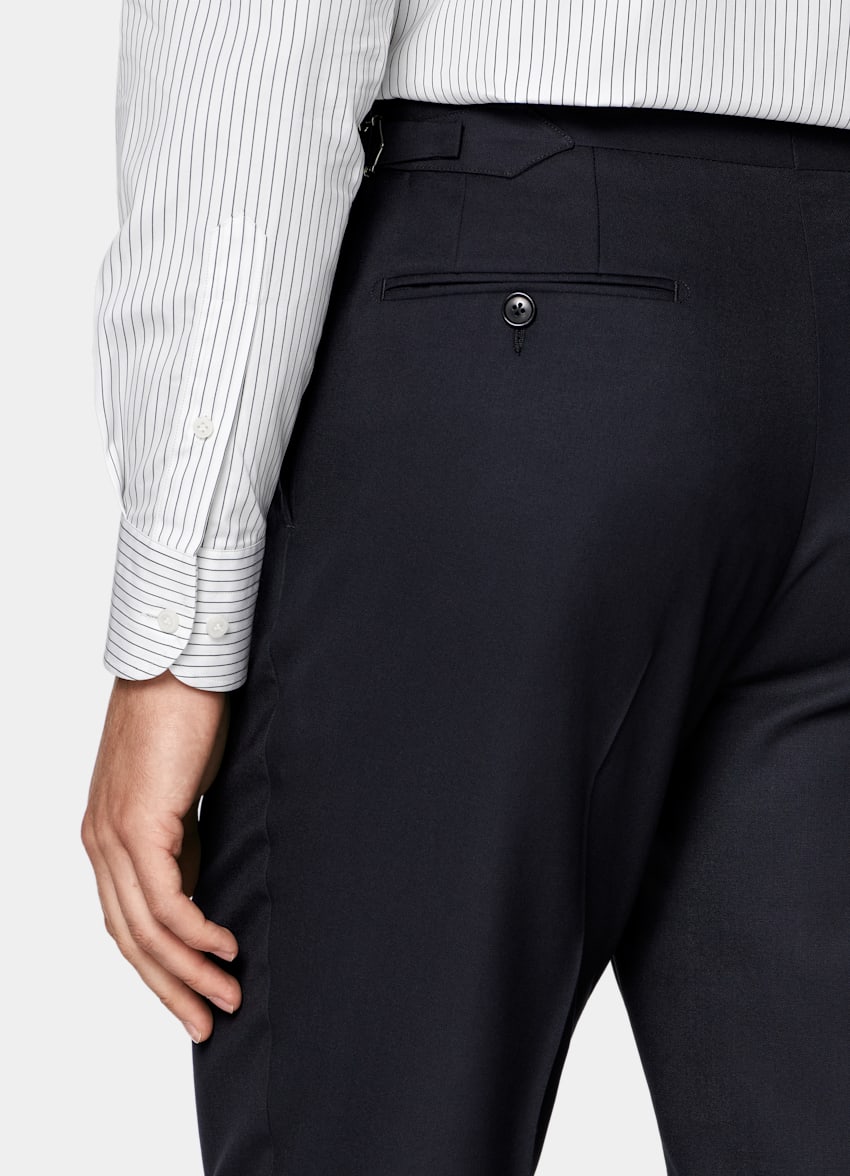 SUITSUPPLY All Season Pure S150's Wool by E.Thomas, Italy Navy Tailored Fit Havana Suit