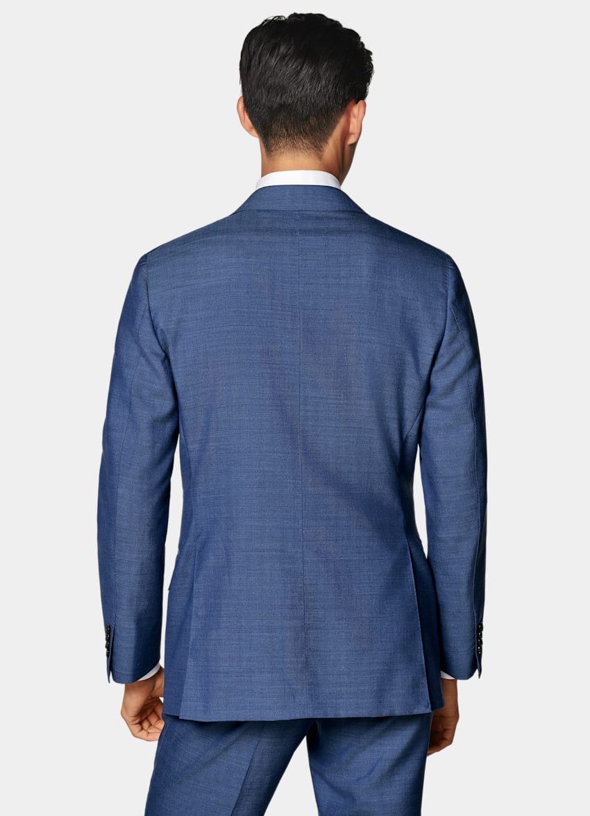 SUITSUPPLY All Season Pura lana tropical de Vitale Barberis Canonico, Italia Traje Perennial Havana azul intermedio corte Tailored