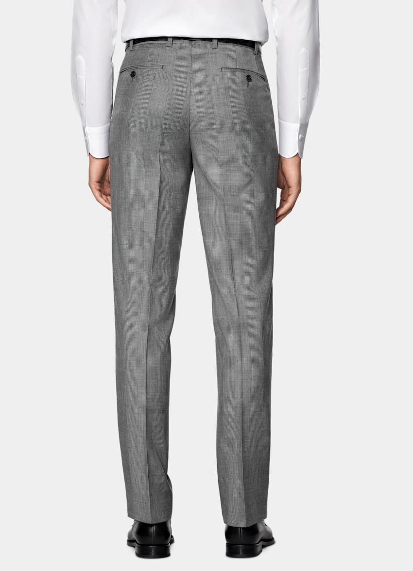 SUITSUPPLY All Season Ren S130's-ull från Drago, Italien Havana rutig medelgrå kostym med tailored fit