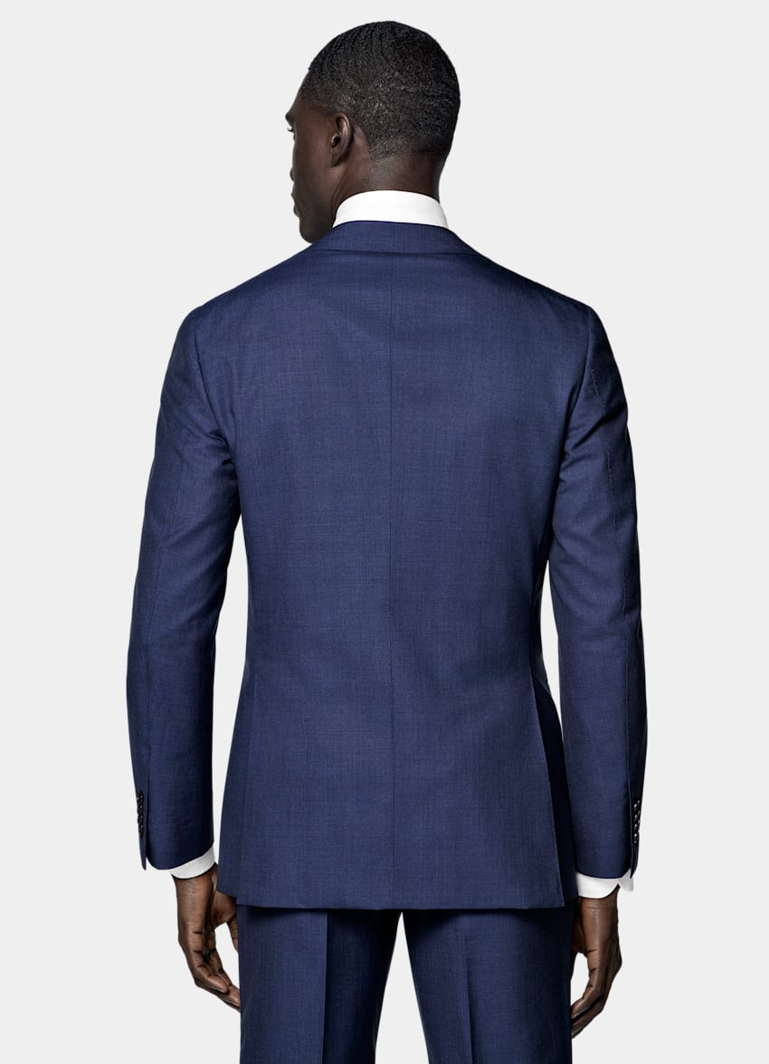 SUITSUPPLY All Season Pure S120's Tropical Wool by Vitale Barberis Canonico, Italy Mid Blue Perennial Tailored Fit Havana Suit