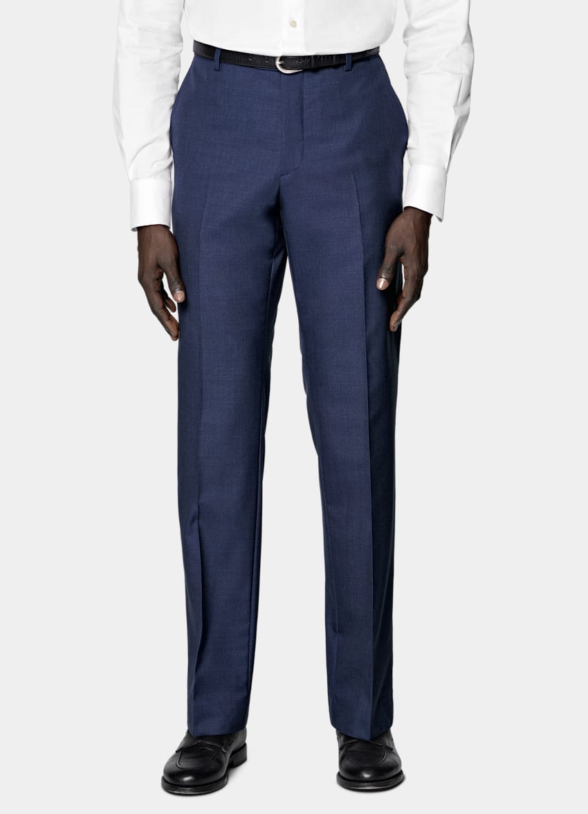 SUITSUPPLY All Season Pure S120's Tropical Wool by Vitale Barberis Canonico, Italy Mid Blue Perennial Tailored Fit Havana Suit