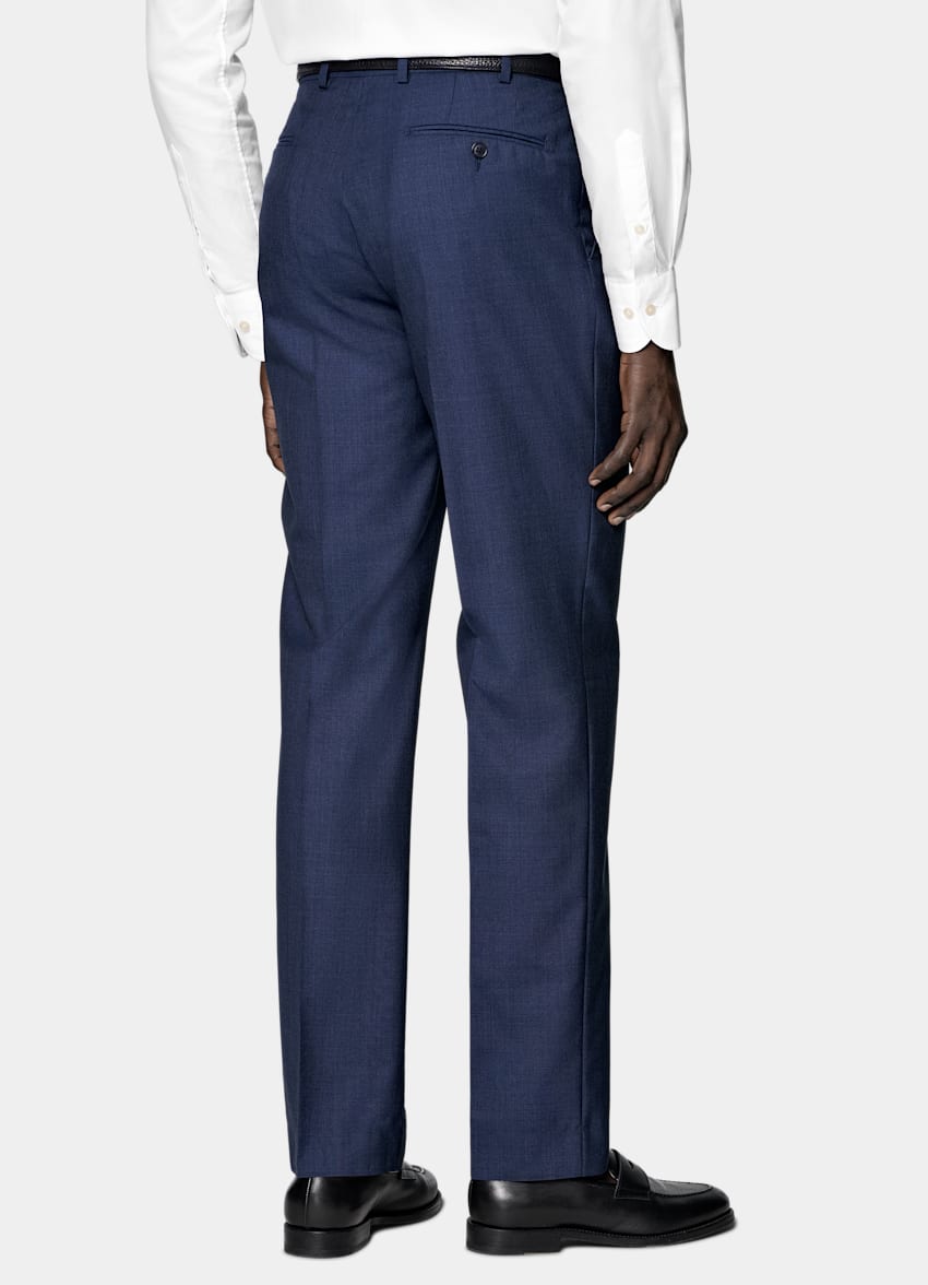 SUITSUPPLY All Season Pure S120's Tropical Wool by Vitale Barberis Canonico, Italy Mid Blue Perennial Tailored Fit Havana Suit