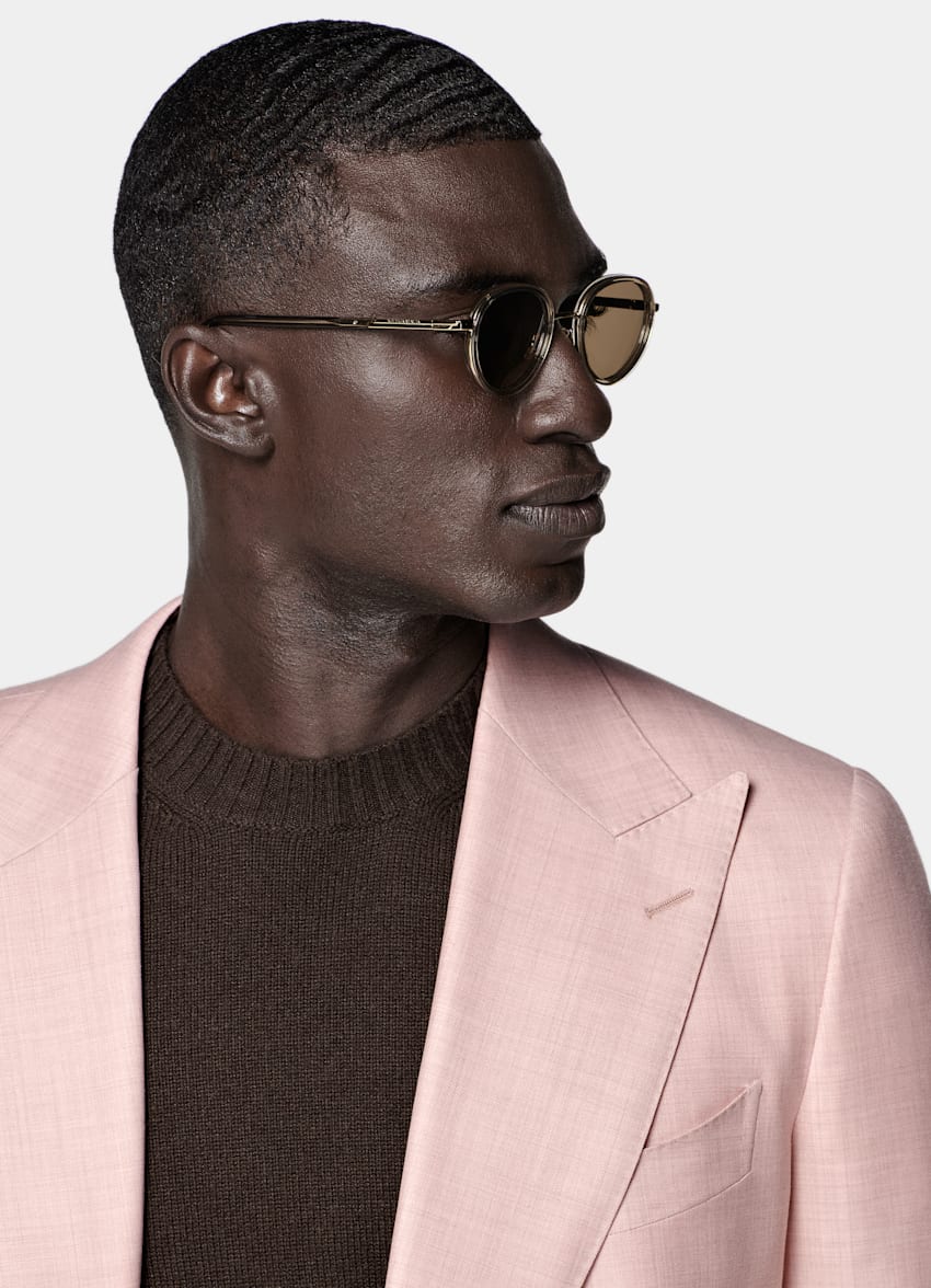 SUITSUPPLY All Season Pure S130's Wool by E.Thomas, Italy Pink Tailored Fit Milano Suit