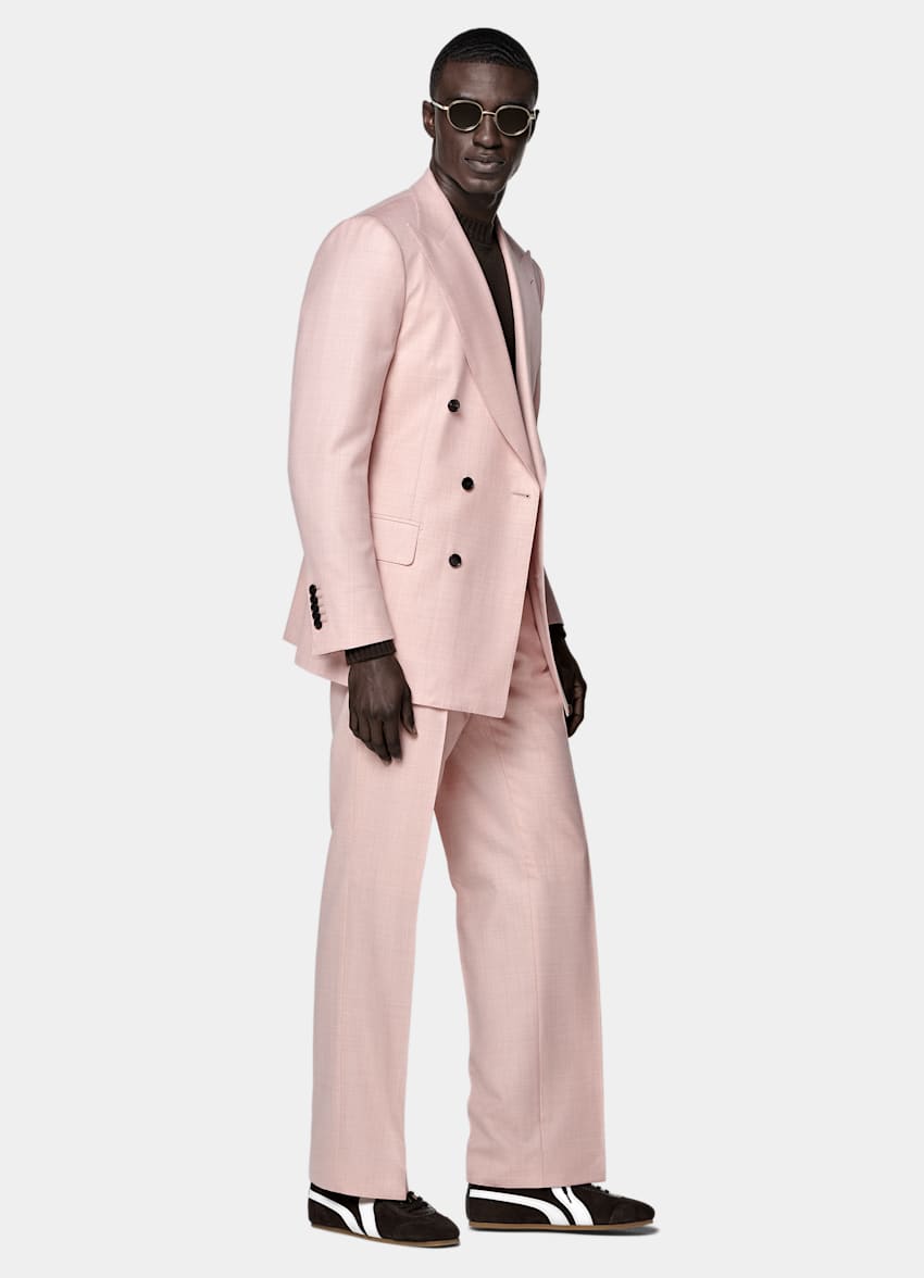 SUITSUPPLY All Season Pure S130's Wool by E.Thomas, Italy Pink Tailored Fit Milano Suit