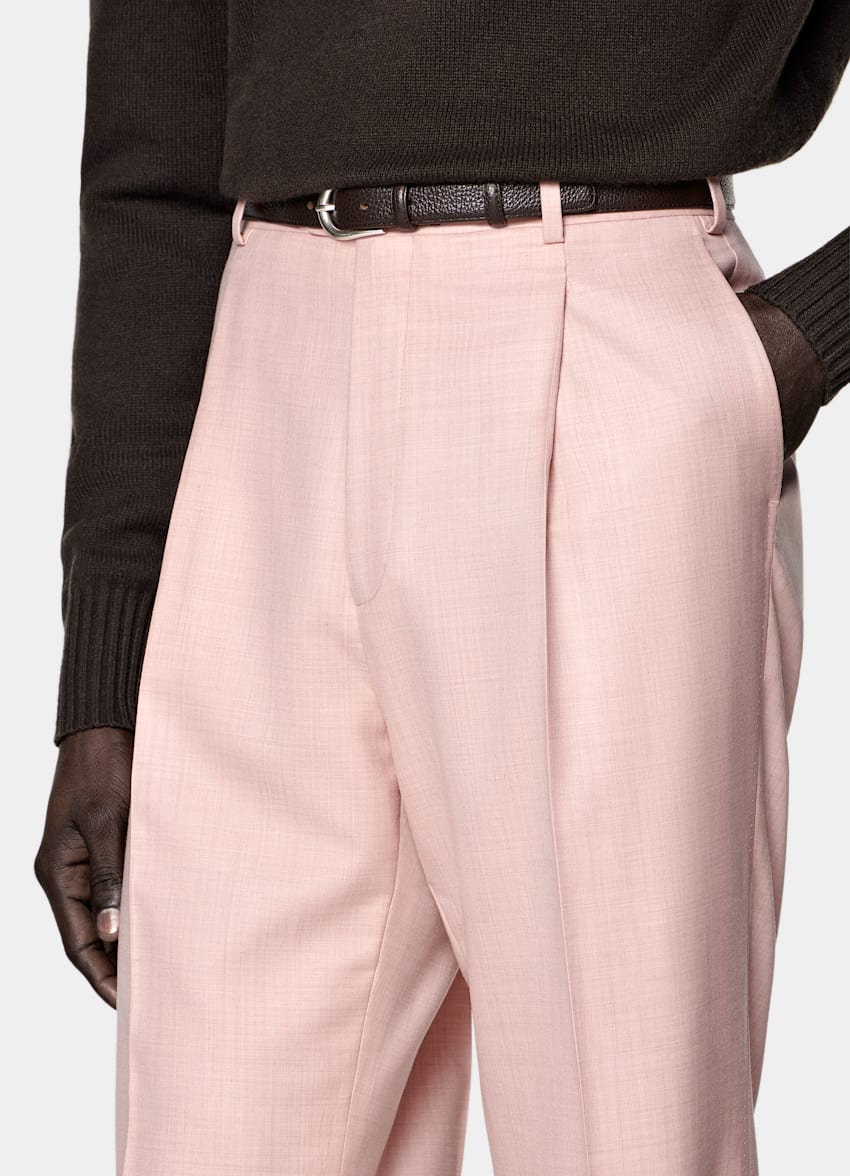 SUITSUPPLY All Season Pure S130's Wool by E.Thomas, Italy Pink Tailored Fit Milano Suit