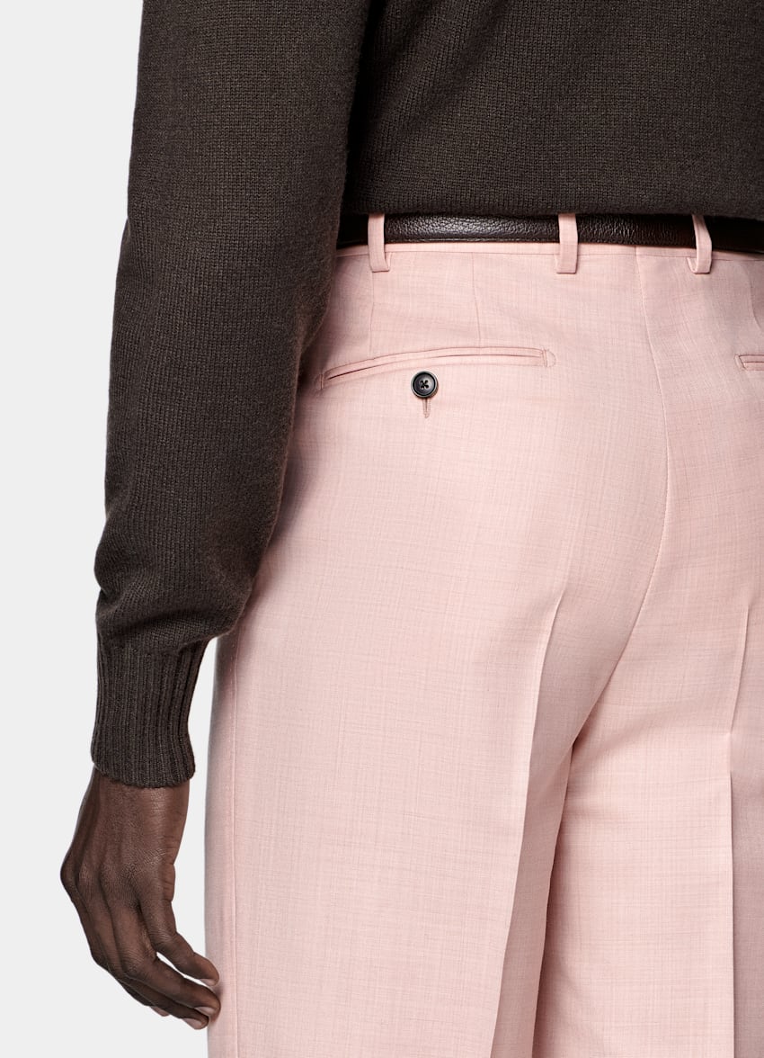 SUITSUPPLY All Season Pure S130's Wool by E.Thomas, Italy Pink Tailored Fit Milano Suit