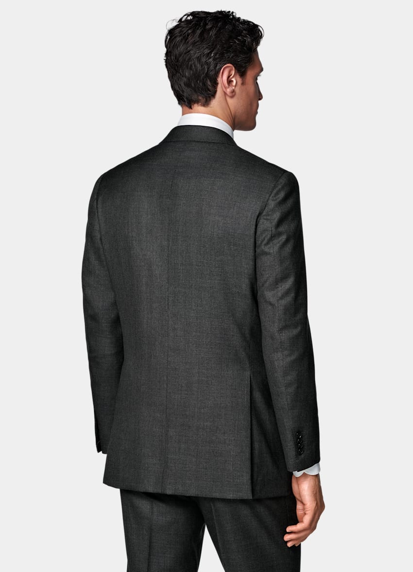 SUITSUPPLY All Season Pure S150's Wool by E.Thomas, Italy Dark Grey Tailored Fit Milano Suit