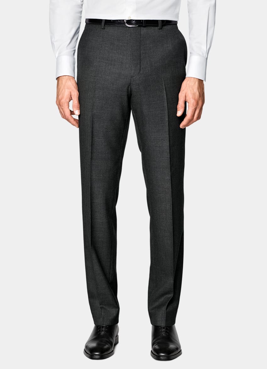 SUITSUPPLY All Season Pure S150's Wool by E.Thomas, Italy Dark Grey Tailored Fit Milano Suit