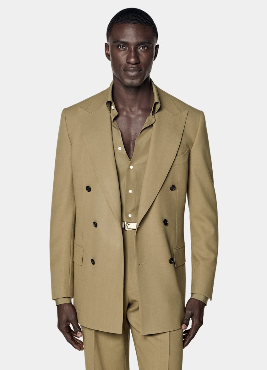 SUITSUPPLY All Season Pure Wool by Angelico, Italy Mid Green Tailored Fit Milano Suit