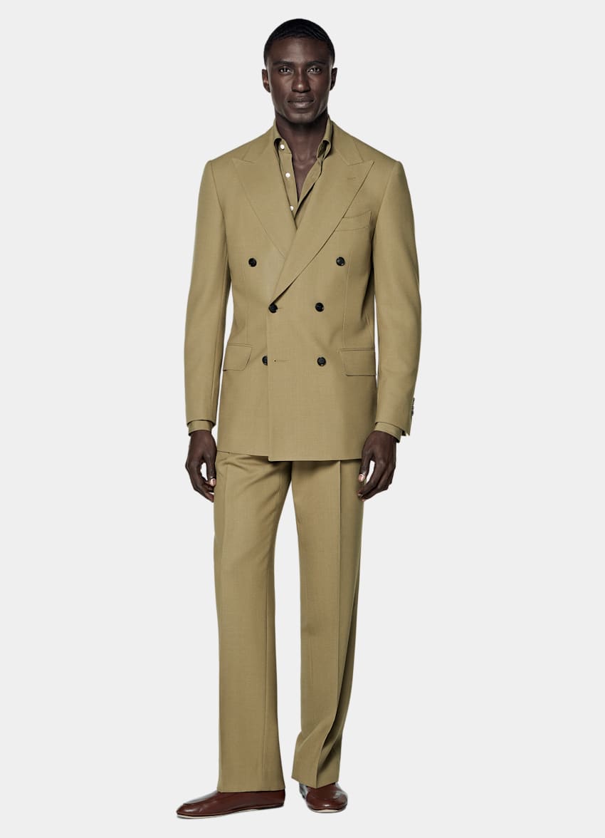 SUITSUPPLY All Season Pure Wool by Angelico, Italy Mid Green Tailored Fit Milano Suit