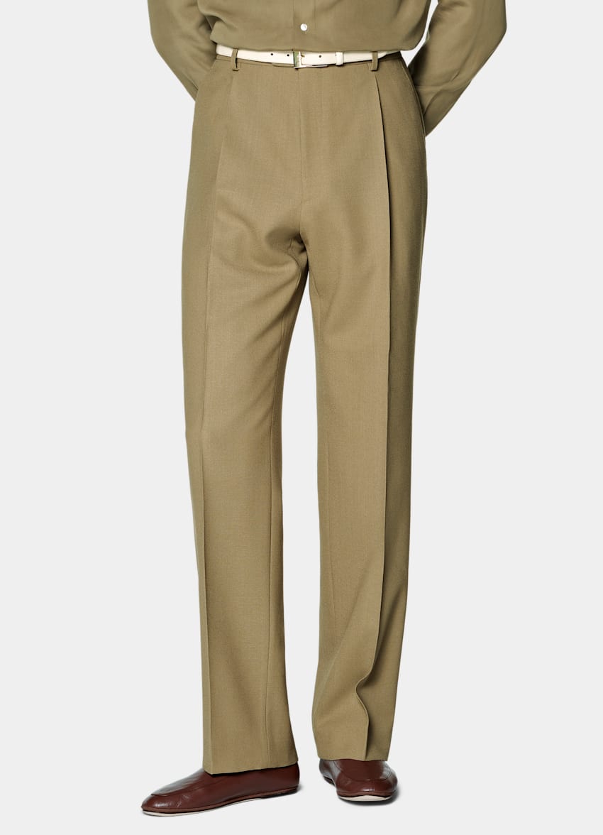 SUITSUPPLY All Season Pure Wool by Angelico, Italy Mid Green Tailored Fit Milano Suit