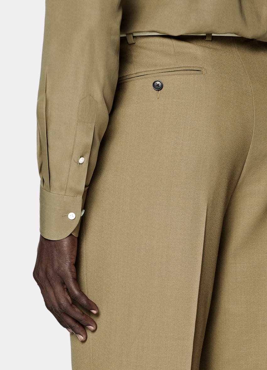 SUITSUPPLY All Season Pure Wool by Angelico, Italy Mid Green Tailored Fit Milano Suit