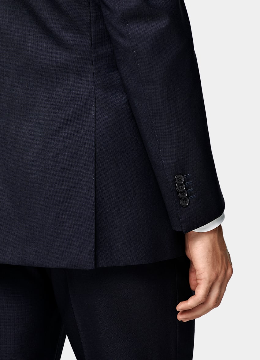 SUITSUPPLY All Season Pure S150's Wool by E.Thomas, Italy Navy Tailored Fit Milano Suit