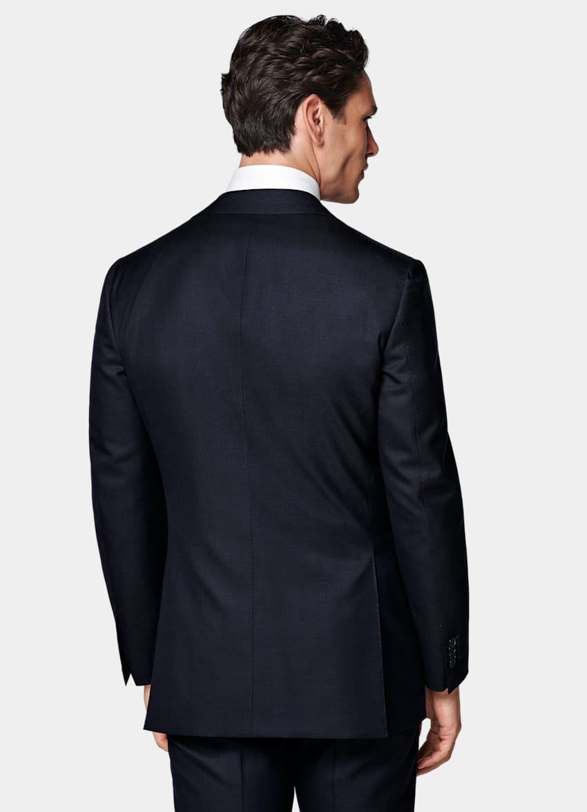 SUITSUPPLY All Season Pure S150's Wool by E.Thomas, Italy Navy Tailored Fit Milano Suit