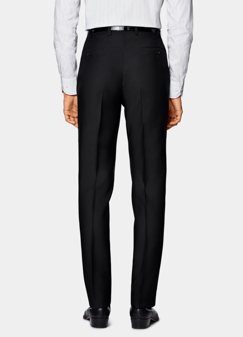 SUITSUPPLY All Season Wool Silk by Piacenza, Italy Black Tailored Fit Milano Suit