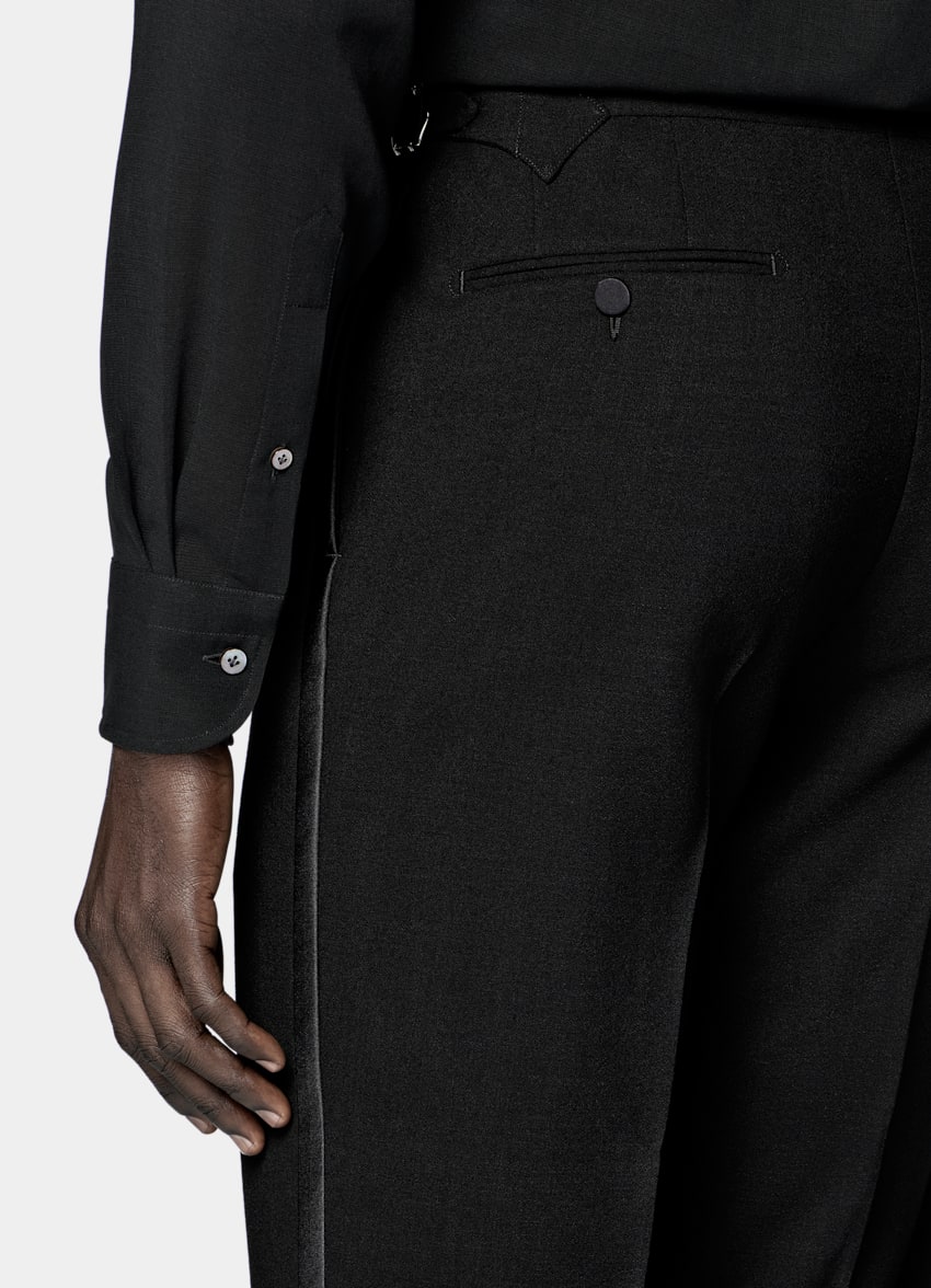 SUITSUPPLY All Season Czysta wełna od Angelico, Włochy Smoking Milano tailored fit czarny