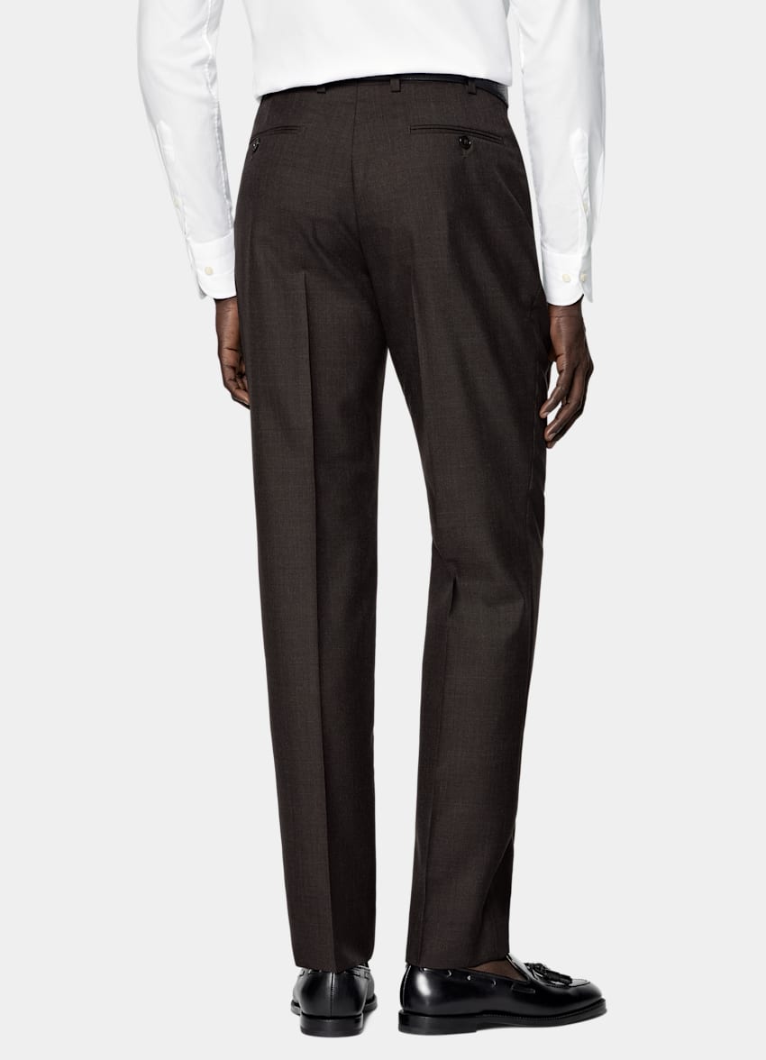SUITSUPPLY All Season Pure Tropical Wool by Vitale Barberis Canonico, Italy Dark Brown Perennial Tailored Fit Havana Suit