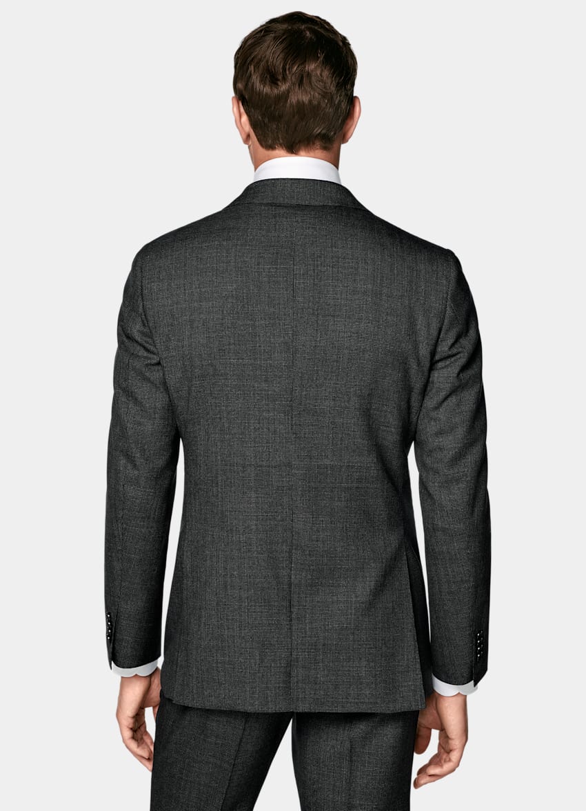 SUITSUPPLY All Season Pure Tropical Wool by Vitale Barberis Canonico, Italy Dark Grey Perennial Tailored Fit Havana Suit