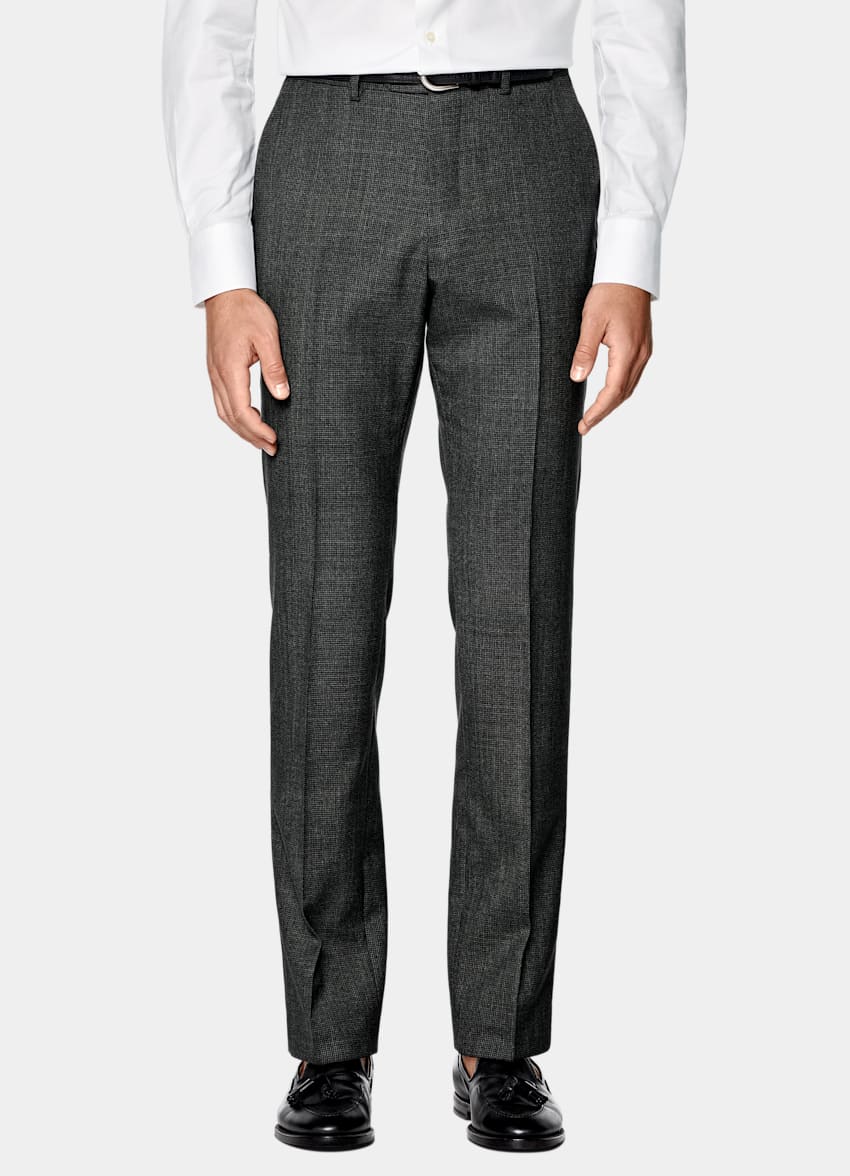 SUITSUPPLY All Season Pure Tropical Wool by Vitale Barberis Canonico, Italy Dark Grey Perennial Tailored Fit Havana Suit