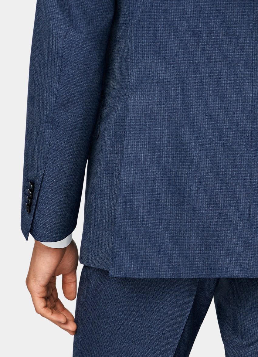 SUITSUPPLY All Season Pure Tropical Wool by Vitale Barberis Canonico, Italy Mid Blue Perennial Tailored Fit Havana Suit