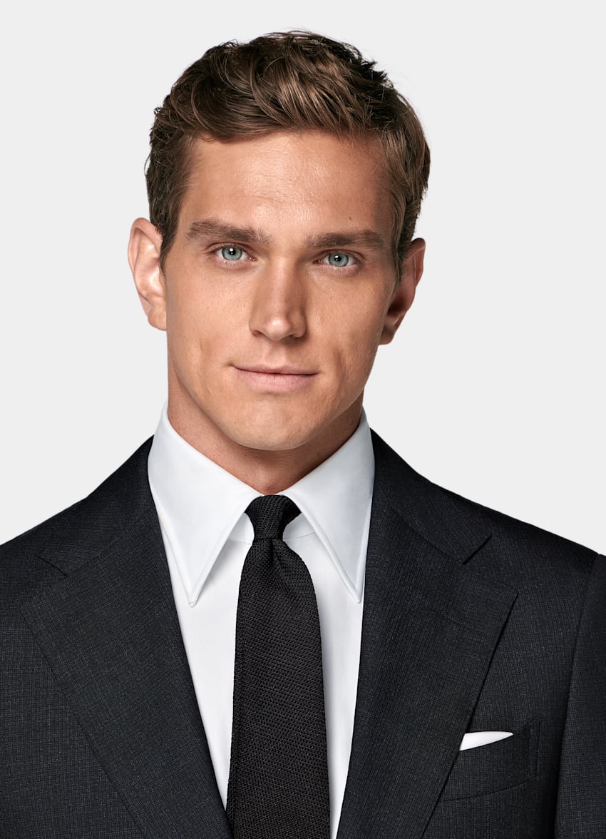 SUITSUPPLY All Season Pure Tropical Wool by Vitale Barberis Canonico, Italy Navy Perennial Tailored Fit Havana Suit