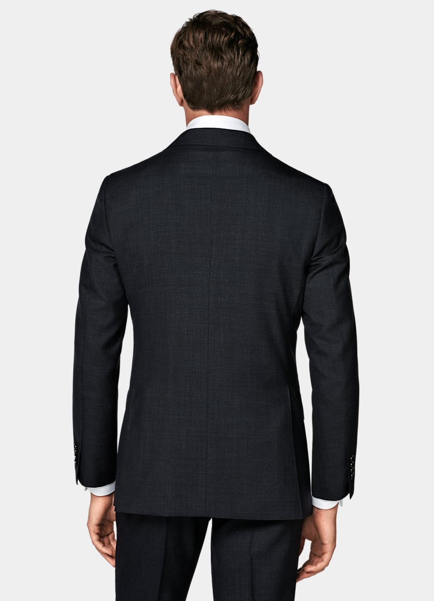SUITSUPPLY All Season Pure Tropical Wool by Vitale Barberis Canonico, Italy Navy Perennial Tailored Fit Havana Suit