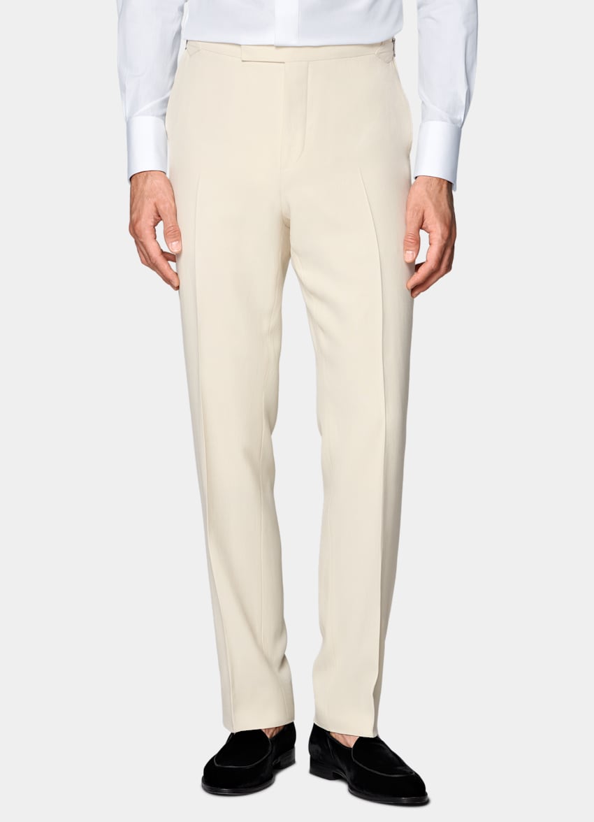 SUITSUPPLY All season Viscose laine par Emmetex, Italie Smoking Milano coupe Tailored blanc cassé