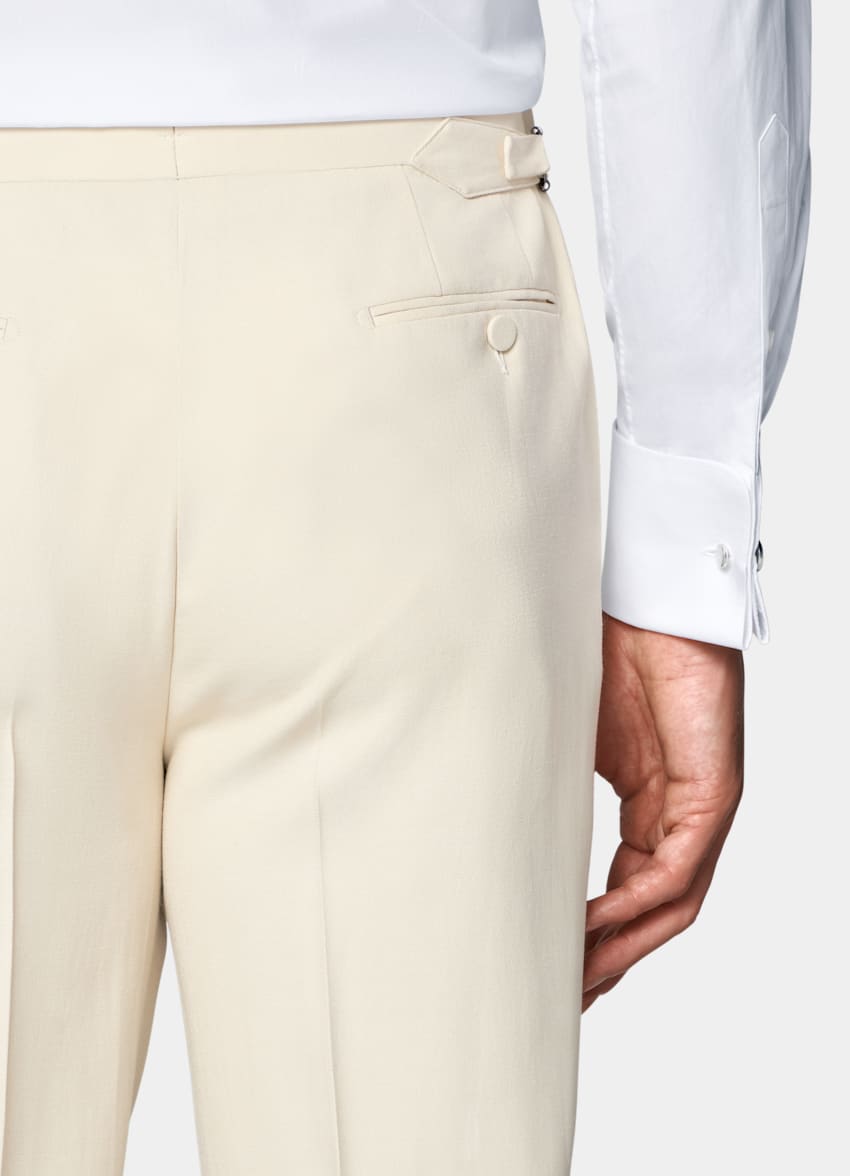 SUITSUPPLY All season Viscose laine par Emmetex, Italie Smoking Milano coupe Tailored blanc cassé