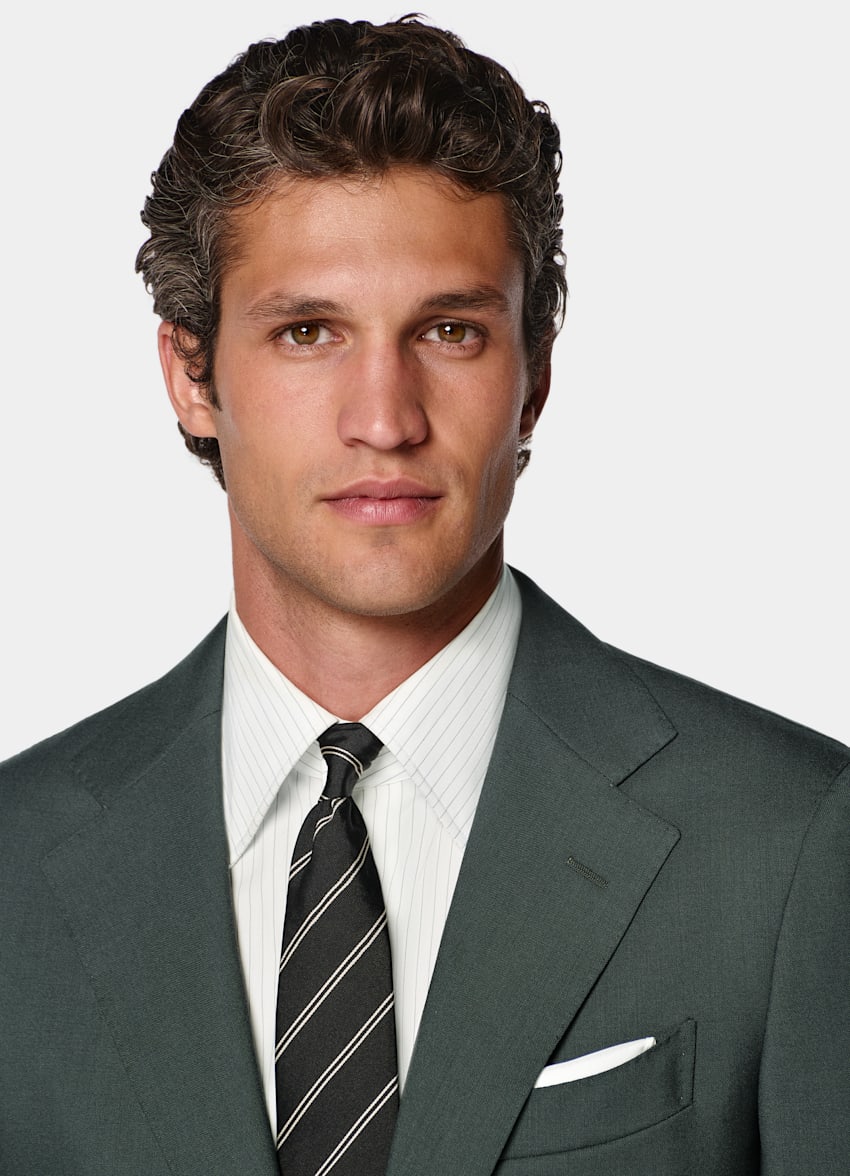 SUITSUPPLY All season Pure laine tropicale par Vitale Barberis Canonico, Italie Costume Perennial Havana coupe Tailored vert fonc&eacute;