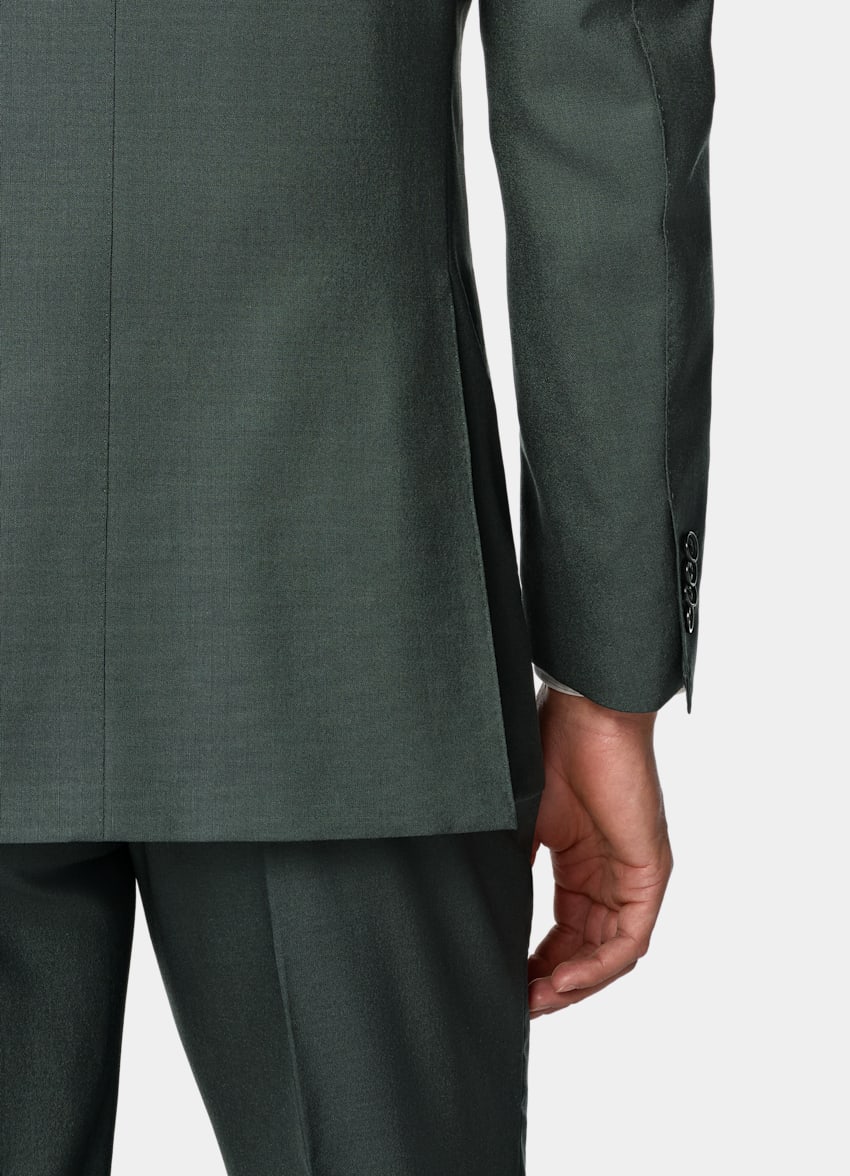 SUITSUPPLY All season Pure laine tropicale par Vitale Barberis Canonico, Italie Costume Perennial Havana coupe Tailored vert fonc&eacute;