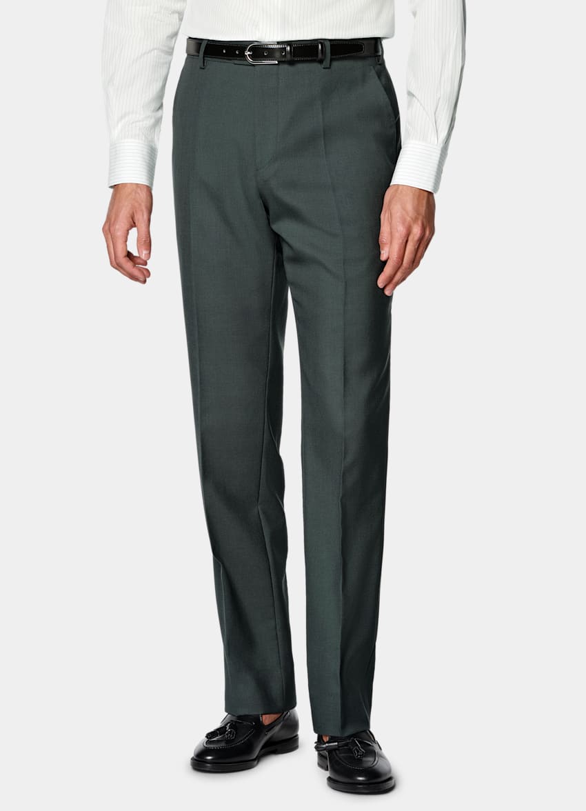 SUITSUPPLY All season Pure laine tropicale par Vitale Barberis Canonico, Italie Costume Perennial Havana coupe Tailored vert fonc&eacute;