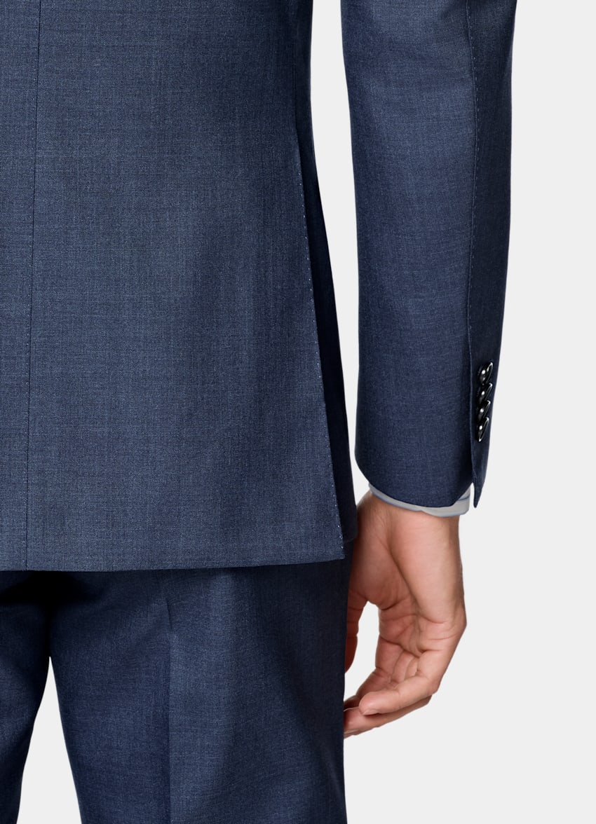SUITSUPPLY All season Reine tropische Wolle von Vitale Barberis Canonico, Italien Havana Perennial Anzug mittelblau Tailored Fit