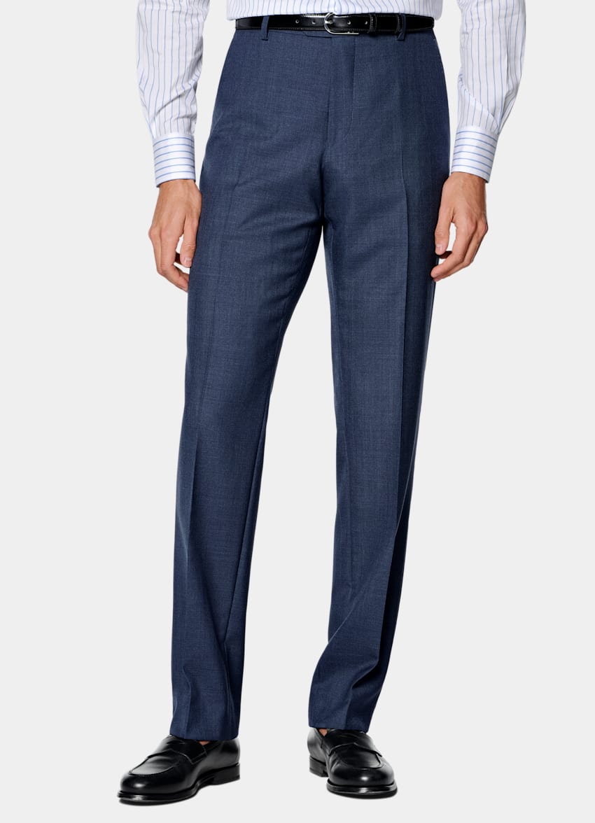 SUITSUPPLY All season Reine tropische Wolle von Vitale Barberis Canonico, Italien Havana Perennial Anzug mittelblau Tailored Fit